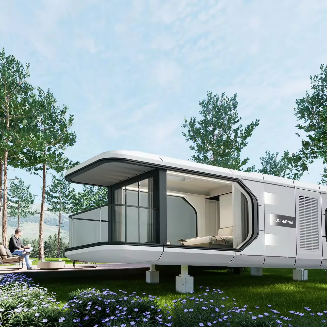 Nuova innovazione X7 casa Mobile di lusso piccola Villa casa prefabbricata struttura su misura prefabbricata in vetro Design capsula House