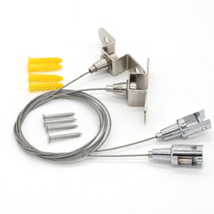 Kit de <span class=keywords><strong>suspension</strong></span> pour panneau acoustique avec pince à <span class=keywords><strong>câble</strong></span> métallique de 25 mm, fixation murale, sortie latérale, pour isolation phonique - Product Image 2