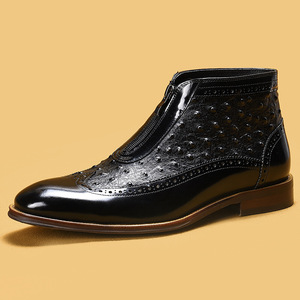 Nouvelles Bottes en Cuir Véritable 2025 pour Hommes – Bottines Lavables Façonnées à la Main Goodyear, Style Rétro Amekaki, Chaussures de Travail à Lacets - Product Image 6