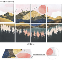 Peinture murale en toile absorbant le son, peinte à la main, en polyester, pour la maison, l'hôtel, le bureau, design moderne, panneaux acoustiques en polyester