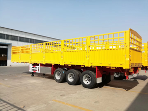 Semirremolque de Acero Amarillo con 4 Ejes, Paredes Laterales Desmontables de 9.5x2.5x3.5m, Capacidad de Carga de 5001-10000kg para Transporte de Ganado - Product Image 5