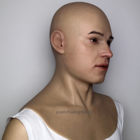 Masques humains réalistes en silicone fabriqués à la main en usine, masques de simulation pour jeunes hommes, masque facial élastique respirant réutilisable, cosplay Halloween