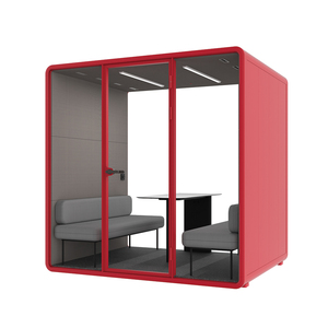 Cabine de réunion insonorisée de qualité commerciale pour 2 à 4 personnes, cabine acoustique pour espace de travail ouvert et privé - Product Image 2