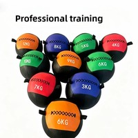 Balón Medicinal con Peso para Entrenamiento de Core y Fuerza, de Cuero Sintético, Sólido, Elástico y Ajustable, de 1kg a 12kg, para Ejercicios en Pared