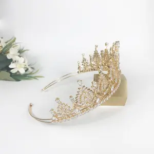 GS0072 Nieuwe Ontwerp Modieuze Volledige Zirkoon Prinses Crystal Crown Bridal Tiara Wedding
