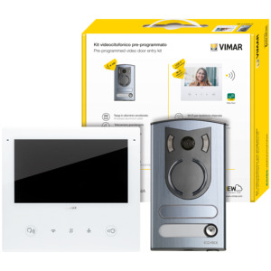 Kit de vidéophone Vimar avec écran tactile 7 pouces, Wi-Fi, moniteur intérieur et caméra extérieure - Product Image 1