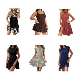 Vestidos Casuales al por Mayor para Mujer, Nuevos, Surtidos, de Poliéster/Algodón/Spandex, Modelo Guangdong QZ-054 - Product Image 5