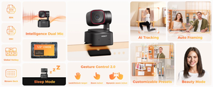 OBSBOT Tiny 2 Lite AI Tracking Caméra PTZ Contrôle des gestes 60 FPS HDR CMOS Image 4K <span class=keywords><strong>Webcam</strong></span> Avec Microphone - Product Image 2