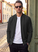 Nouvelle veste de baseball homme style américain 2026, couleur unie, avec fermeture éclair et poches latérales, séchage rapide, pour l'automne