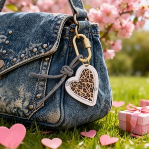 Llavero de acrílico personalizado para el Día de San Valentín, regalo promocional, llavero DIY con labios y flores, llavero de metal con mosquetón para bolso - Product Image 3