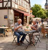 Table de bistrot moderne pour balcon, pliante, 60x60cm, avec structure en fer et plateau en verre trempé, légère et facile à transporter