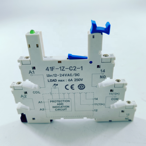 Тонкий релейный разъем 41F катушка 24V 12V 6A SPDT DIN рейка 41F-1Z-C2-1 релейный модуль - Product Image 6