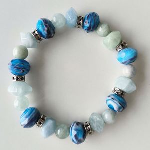 Natural Stone Bracelet Colorful Glass Beaded Energy Balancer <b>Top</b>-rated Flexible Payment Terms Handmade Customization - Product Image 1
