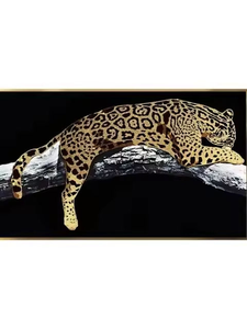 Art mural en porcelaine et verre avec diamants brillants, motif <span class=keywords><strong>panthère</strong></span> noire, design Art Déco - Product Image 6