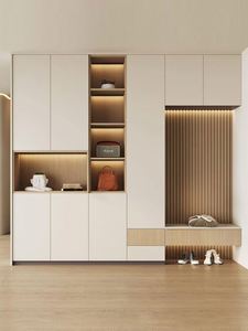 Meuble de Rangement Moderne en Bois à Deux Portes en Noyer avec Tiroir Design Grand Meuble à Chaussures - Product Image 2