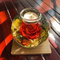 Desain Baru Mawar Abadi Alami Grosir Bunga Awet dalam Kubah Kaca Lilin Beraroma Hadiah Hari Valentine Hari Ibu Pernikahan