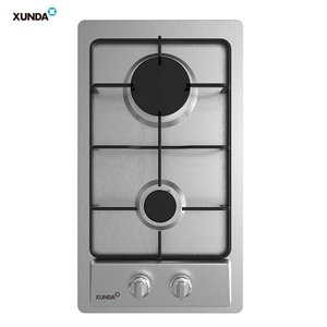 Xunda 30cm <span class=keywords><strong>plaque</strong></span> de cuisson à gaz intégrée 2 brûleurs cuisinière à gaz en acier inoxydable cuisinière à gaz tables de cuisson - Product Image 1