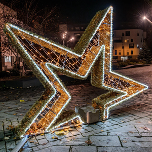 Vente chaude En Plein Air Motif Lumières <span class=keywords><strong>Géant</strong></span> Étoile À Cinq Branches Arche <span class=keywords><strong>Jardin</strong></span> Cour Décoration 3D Motif Lumière De Noël Décoratif - Product Image 3