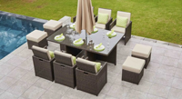 Échantillon gratuit de meubles pour la maison étanche pour le dîner, le patio, le rotin, l'osier, le métal, le bois, le jardin, l'extérieur, la table à manger
