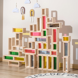 Juego de bloques de construcción de madera para niños, juguete educativo, 36 piezas - Product Image 1