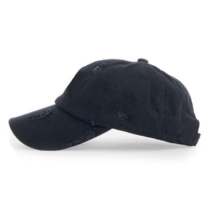 Personalizado cuero tapa de piedra lavada papá 6 panel sombreros de béisbol - Product Image 3