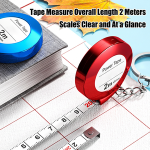 Ruban à mesurer auto-enroulant Senda Tools Power Tape 2M en acier inoxydable, porte-clés, mini ruban à mesurer métrique - Product Image 3