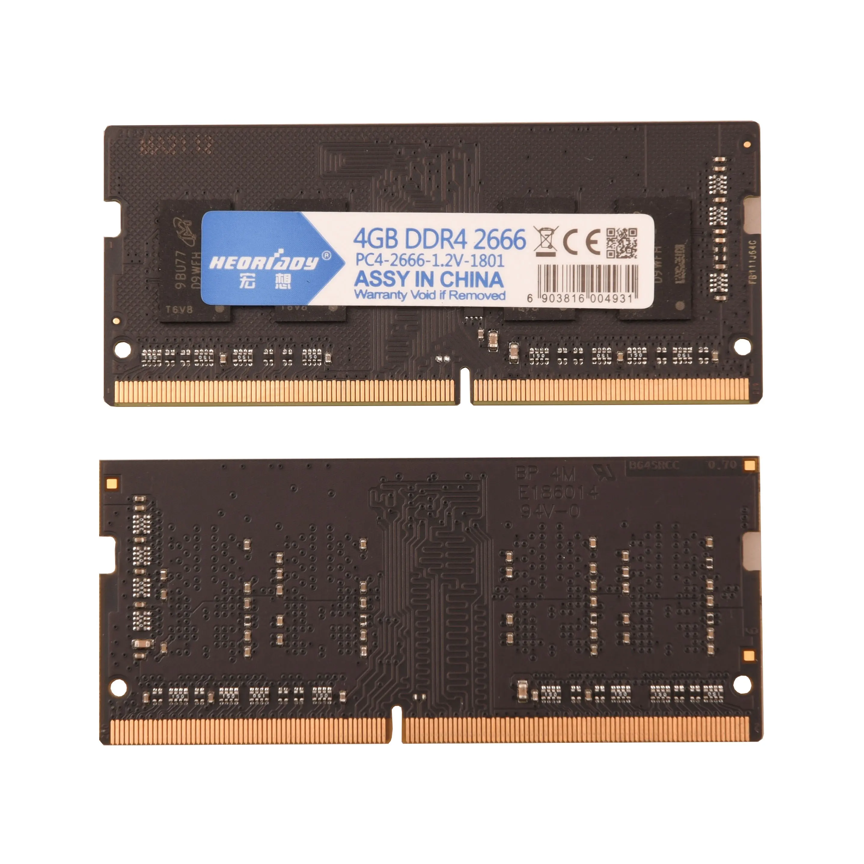 4GB 8GB 16GB DDR4 2133Mhz 2400Mhz 2666Mhz 3200Mhz Unbuffered Non-ECC SO-DIMM PC4-21300 CL22 1.2V 260 핀 메모리 모듈