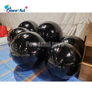 Bola de espejo inflable negra grande Bolas grandes y brillantes Globos de esfera cromada metálica reflectante para decoraciones para fiestas de boda - Product Image 1
