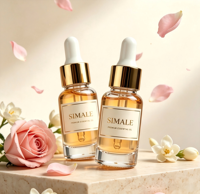 Flacon compte-gouttes de luxe en verre transparent à base épaisse, flacon vide personnalisable, réutilisable pour sérum, huile essentielle, mascara