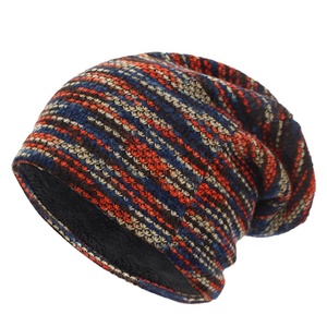 Personnalisé Slouch Slouchy fausse fourrure Jacquard polaire doublé <span class=keywords><strong>homme</strong></span> hommes hommes personnalisé hiver casquette chapeau bonnet bonnets pour été hiver - Product Image 1