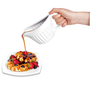 Chauffe-sauce en céramique blanche avec couvercle en céramique Chauffe-sauce en céramique - Product Image 2