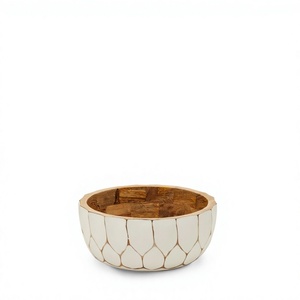 Bol de service en bois d'acacia poli, écologique, fait main, style vintage, pour décoration de fête, centre de table, BS-0077 BS BS - Product Image 2