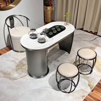 Mesa de Centro Moderna de Estilo Simple y Lujoso con Superficie de Piedra para Balcón, Hogar u Oficina