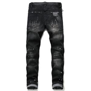 Pantalones Vaqueros de Moda Urbana para Hombre 2025 - Pantalones de Mezclilla de Pierna Recta Holgados y Rotos de Alta Calidad, Suaves y Elásticos - Product Image 3