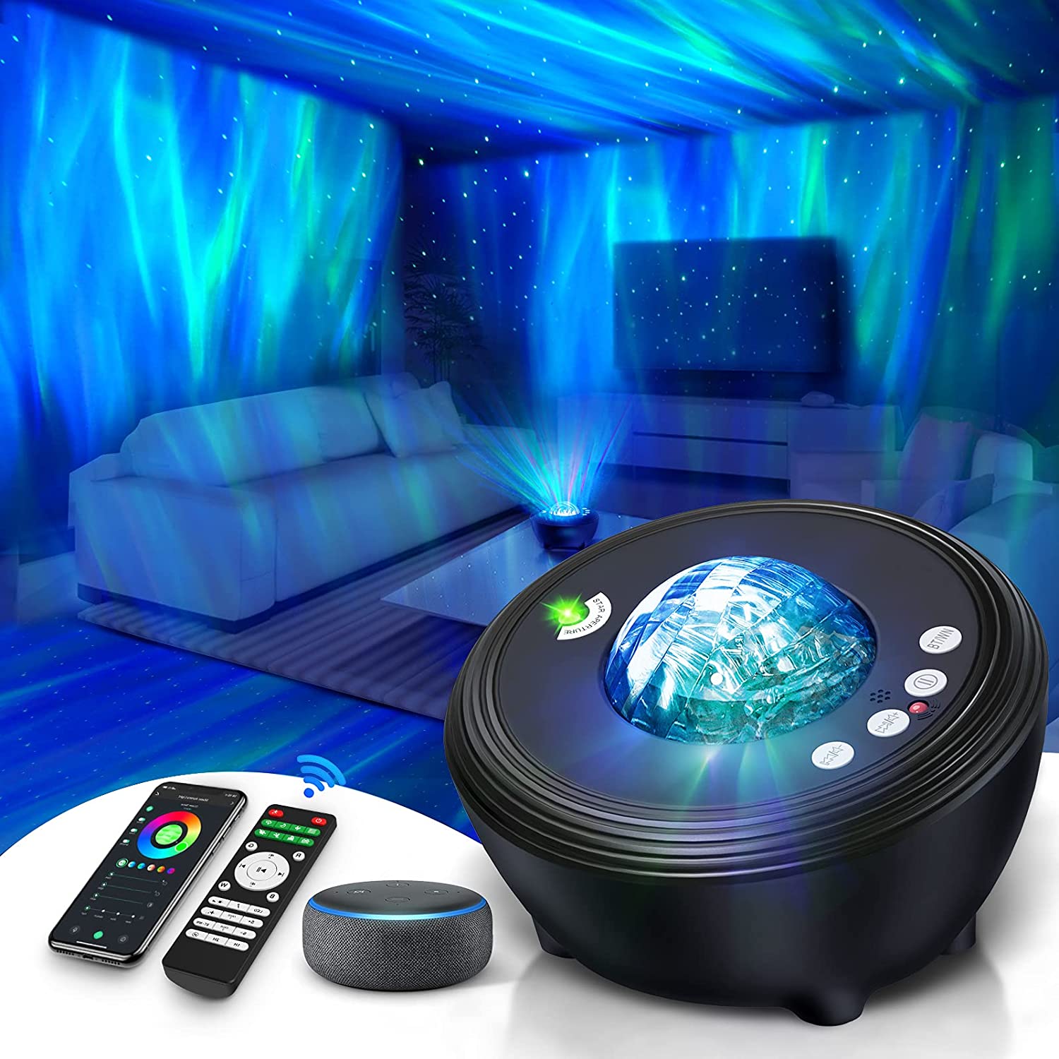 Aurora Smart Projector Night Light - Support Alexa & Google Home