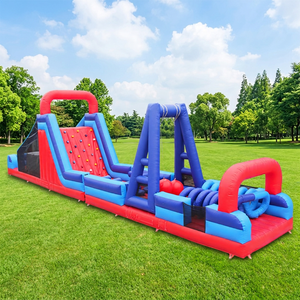Winsun - Pistas de Obstáculos Inflables, Castillo Inflable con Tobogán y Escalada, Resistente al Fuego/Agua, PVC, Certificado CE/CPC, Uso Comercial - Product Image 1