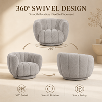 Fauteuil pivotant moderne en tissu bouclé, rotation à 360 degrés, canapé simple surdimensionné, confortable et rembourré pour salon