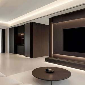 Custom Modular Italian Minimalist Modern Style Living Room Furniture <b>Wooden</b> <b>Storage</b> <b>Cabinet</b> - Product Image 1