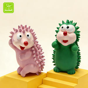 Giocattolo da Masticare per Cani a Forma di Riccio Squeaky Nunbell, in Lattice Naturale Ecologico per Masticazione Sicura e Salute Dentale - Product Image 1