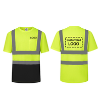 T-shirt d'été à manches courtes haute visibilité, fluorescent, réfléchissant et respirant, uniforme de travail extérieur pour la construction, certifié CE