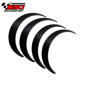 Garde-boue de protection des sourcils, <span class=keywords><strong>4</strong></span> pièces, universel et noir, arc de roues, autocollant, garde-boue de voiture - Product Image 1