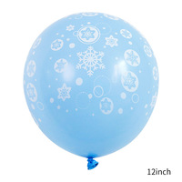 Ballons en latex imprimés flocons de neige 12 pouces, bleu, blanc, argent, pour Noël, fête d'anniversaire sur le thème de La Reine des Neiges, décoration de baby shower