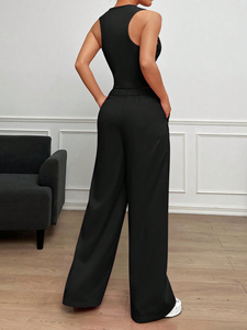 <span class=keywords><strong>Costume</strong></span> pour femme tendance et décontracté, <span class=keywords><strong>veste</strong></span> <span class=keywords><strong>sans</strong></span> manches à trois boutons, pantalon, <span class=keywords><strong>costume</strong></span> <span class=keywords><strong>de</strong></span> travail - Product Image 3