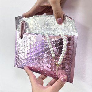 Biểu tượng tùy chỉnh in đồ trang sức bao bì bong bóng không khí phim Túi bưu phẩm Poly Hồng bọc độn gửi thư túi kim loại bong bóng phong bì - Product Image 2