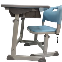 Mobilier scolaire au design unique Ensemble de table de haute qualité avec chaise Réglable manuellement en hauteur, poignée facile à soulever