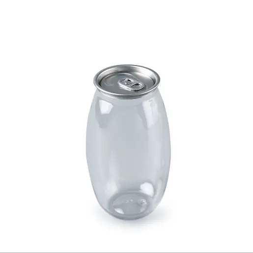Creative transparent 500ml Disposable big belly cup plastic beverage bottle