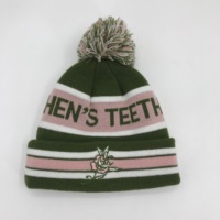Groothandel Custom Beanie Oem Borduurwerk Logo 100% Acryl Pom Pom Gebreide Mode Hoed Custom Winter Muts