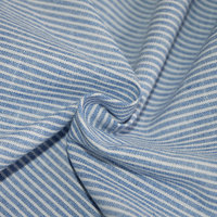 Tissu en coton poly TC à rayures aspect lin, teint en fil, personnalisé en usine, à bas prix