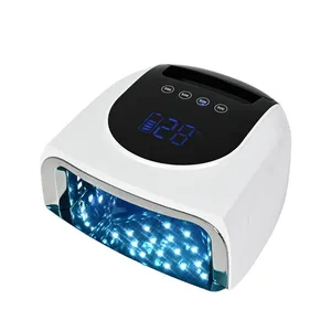 เครื่องอบเล็บแบบชาร์จไฟได้ 96W พร้อมฐานสะท้อนแสงแบบกระจก เครื่องอบเจลขัดเงาสำหรับทำเล็บด้วยแสงยูวี สำหรับเล็บ เครื่องอบเล็บยูวีแอลอีดี - Product Image 1