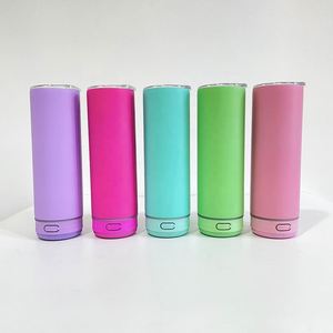 Gobelet musical intelligent sans fil 20oz, coloré, de couleur macaron, pour sublimation, avec haut-parleur intégré, modèle mince et droit, en stock entrepôt USA - Product Image 2
